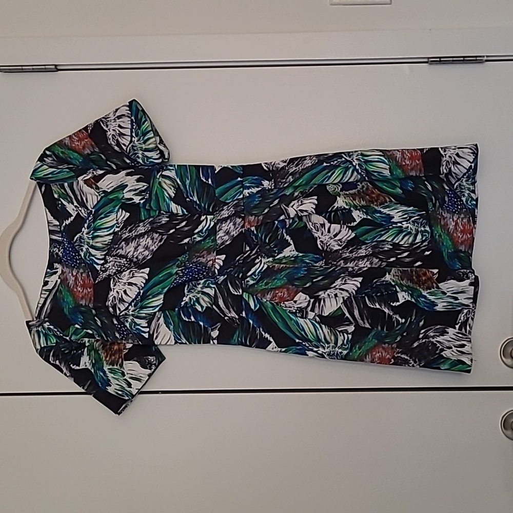 French Connection Fit & Flare Tropical Print Dress